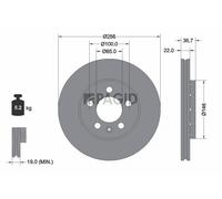 2x PAGID Disque De Frein Extérieur Ventilé Ø256mm Pour VW Polo 6R 6C