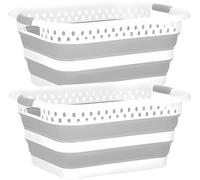 2x Panier à linge 24 L Collecteur de linge pliable Bac à linge Panier de rangement