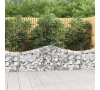 2x Paniers à Gabions Arqués 200x30x60/80 cm Fer Galvanisé Cages Jardin vidaXL