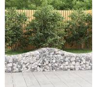 2x Paniers à Gabions Arqués 200x50x40/60 cm Fer Galvanisé Cages Jardin vidaXL