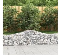 2x Paniers à Gabions Arqués 200x50x40/60 cm Fer Galvanisé Cages Jardin vidaXL