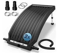 2x Panneau de chauffage solaire 112x55x14cm 10.000L/h réglable 32/38mm raccord PEHD résistant UV chauffage piscine collecteur