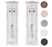 Mendler 2X patère, portemanteau, vestiaire Ouvert, 28x3,5x109cm - Shabby, Vintage, Blanc