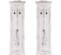 Mendler 2X patère, portemanteau, vestiaire Ouvert, 28x3,5x109cm - Shabby, Vintage, Blanc