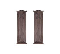 2x patère, portemanteau, vestiaire ouvert, 28x3,5x109cm, shabby, vintage, marron