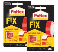 2x Pattex Fix 120 Kg Ruban Double Face 1,5 M X 19 Mm