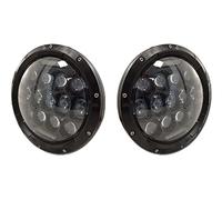 2X Phare de Travail LED 4 Modes Eclairages HI LO Beam avec Halo DRL pour H1 H2 RX-7 MX-5 Niva Travel G Class Dakota F-150 FJ Landcruiser HZ Wrangler TJ LJ JK CJ-8 CJ-7 Jimmy Samurai Patrol Y60