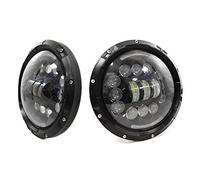 2X Phare de Travail LED 4 Modes Eclairages HI LO Beam avec Halo DRL pour Jimmy Samurai Patrol Y60 RX-7 MX-5 H1 H2 Niva Travel G Class Dakota F-150 FJ Landcruiser HZ Wrangler TJ LJ JK CJ-8 CJ-7