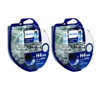 2X Philips RacingVision GT200 DuoPack H4 Halogène Jusqu'à 200% De Lumière 60/55W