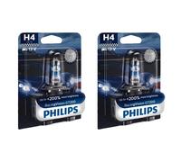 2X Philips RacingVision GT200 H4 Halogène Jusqu'à 200% De Lumière 60/55W Ampoule