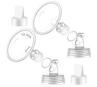 2X Pièces de pompe à col large en deux parties Maymom 12 mm compatibles avec les pompes Spectra S1, Spectra S2 et 2 valves ; Inclut des brides à large ouverture ; Pas de bride Spectra d'origine