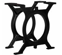 vidaXL Pied de table basse 2 pcs Cadre en X Fonte Noir G