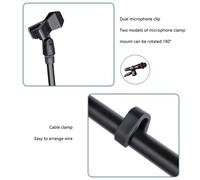 2X Pied de Microphone Réglable avec Perche et Pince de Fixation pour Microphone Portable pour Écoles, Bureaux et Théâtres