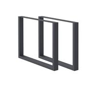 Pied de meuble ECD Germany Set 2 Pieds de Table - 80 x 72 cm - Rectangulaire - Gris foncé - en Acier
