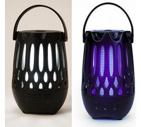 2x Piège à lumière UV pour insectes Piège à insectes électronique Destructeur d'insectes Piège à mouches Repousse les insectes sans produits chimiques avec batterie rechargeable noir