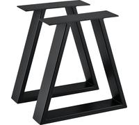 2x Piètement de table Châssis Pieds de table Table basse Patins de table 30/40x10x40cm Noir [en.casa]