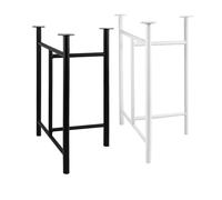 2X Piétement de table TRESTLE - Pieds de table en métal noir robustes 58 x 72 cm - DIY Pieds de bureau stables - Chevalets d’extérieur résistants aux intempéries pour atelier et travaux