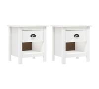 2x Pin Solide Tables de Chevet Gamme Hill Table de Nuit Armoire Chambre vidaXL