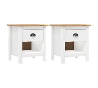 2x Pin Solide Tables de Chevet Gamme Hill Table de Nuit Armoire Chambre vidaXL