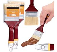 2X Pinceau 75 mm Plat pour Peinture Vernis et Lasure Haute Précision Robuste Durable Idéal pour Finitions Détaillées et Travaux de Qualité Professionnel