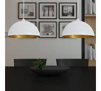 vidaXL Plafonnier semi-sphérique 2x hauteur réglable Blanc