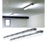 2x plafonnier LED lampe éclairage L 120cm 4000 Kelvin, 4320 lumen lumière de pièce humide et humide adapté pour garage, sous-sol, atelier automobile