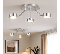 Plafonnier, 3 flammes, plafonnier, projecteur, pivotant, projecteur mobile, argent, 3x GX53, DxH 18,2x58 cm