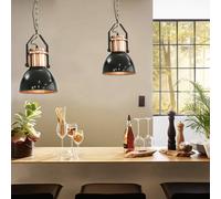2x Plafonniers Noir Rond Lampes Suspendues Lumière Eclairage Salon vidaXL