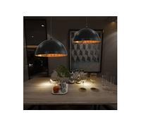 vidaXL Plafonniers semi-sphériques 2 pièces 50 cm E27 Noir et doré 50877