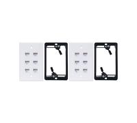 2X Plaque Murale Cat6 6 avec Support de Montage Basse Tension 1 Groupe pour Câbles Réseau Cat5E, Cat6, Cat6A, Cat7, Blanc