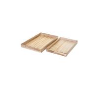 2x plateau de service T285, style shabby brun nature Marron G