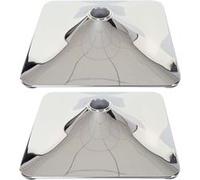 2x Plateau De Sol Pour Tabouret De Bar, Chaise Pivotante De Salle À Manger, Rectangulaire, Chrome Ø 37,5cm Multicolore