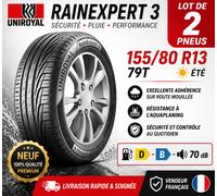 2x Pneus Uniroyal RainExpert 3 155/80 R13 79T Été Pluie Sécurité Performance