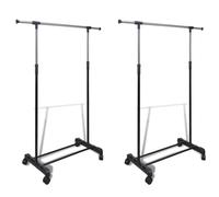 2x Porte-Manteaux Réglables 1 Rail d'Accrochage Balcon Terrasse Jardin vidaXL