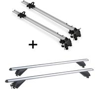 2x porte-vélos Bike Pro + barres de toit en aluminium RB003 compatibles avec le Kia Sportage (5 portes) 2010-2016