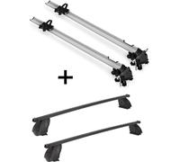 2x porte-vélos Bike Pro + barres de toit K1 MEDIUM compatibles avec VW Caddy (2K) Panel ab 15