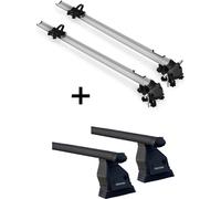 2x porte-vélos Bike Pro + barres de toit Menabo Tema acier compatibles avec Mercedes Classe B W245 2005-2011