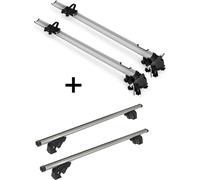 2x porte-vélos Bike Pro + barres de toit/rails VDP LION1 compatibles avec VW Caddy (3-5 portes) 10-15