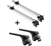 2x porte-vélos Bike Pro + porte-vélos sur rail Quick acier XL compatible avec Audi Q5 (8R) (FY) à partir de 2008