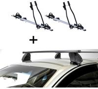 2x porte-vélos SAGITTAR + barres de toit K1 MEDIUM compatibles avec Land Rover Discovery Sport (L550) (5 portes) à partir de 15 ans