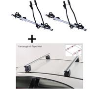 2x porte-vélos SAGITTAR + barres de toit VDP Delta compatibles avec Infiniti Q30 (5 portes) 2015-2019
