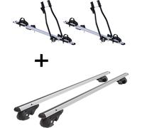 2x porte-vélos SAGITTAR + porte-bagages VDP004 XL compatible avec Volvo XC90 2002-2014