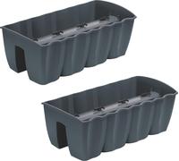 2x Pot pour balcons DCRO600 - Anthracite Contenu 18L