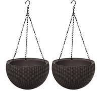 2x Pot Suspendu pour Fleurs Marron Keter
