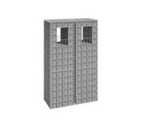 2x Poteaux à Panier de Gabion Poteaux à Jardinière de Gabion de Patio Jardin Terrasse Extérieur Projets de Jardinage 151263