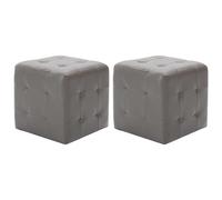 2x Poufs Similicuir Tabouret Cube Repose-Pied Salon Chambre Multicolore vidaXL