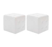 vidaXL Poufs 2 pcs Blanc 30 x 30 x 30 cm Similicuir
