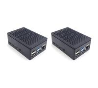 2X pour Raspberry Pi 4 Cas Boîte de Coquille Enclosure Installable Cool Ventilateur Aluminium Le Dissipateur