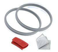 2x pour WMF Perfect & Perfect Plus Joint Autocuiseur 22 cm | Joint d'Étanchéité de Rechange pour WMF Perfect & Perfect Plus, Pince Anti-Chaleur et Chiffon en Fil d'Acier