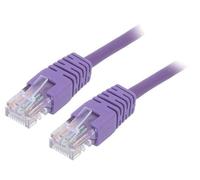 2X PP12-0.25M/V Patch cord U/UTP 5e Line CCA PVC violet L: 025m 26AWG GEMBIRD
